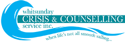 Whitsunday crisis and counselling service logo blue and teal text