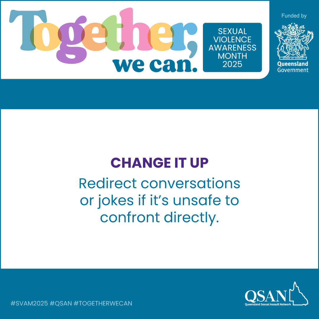 Text reads: Change it up. Redirect conversations or jokes if it’s unsafe to confront directly.
