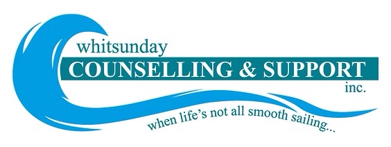 Whitsunday crisis and counselling service logo blue and teal text